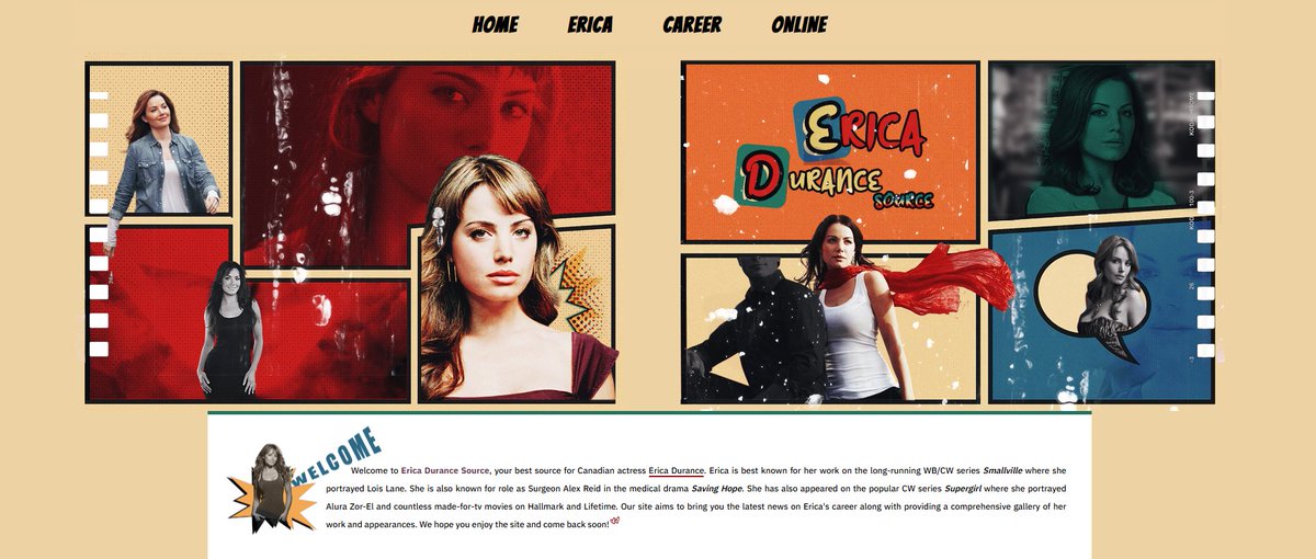 iwlanddesign's tweet photo. 🔴🟠🔵 #NewOnliner #FansiteHeader #GalleryIcons #Designs
New header, gallery icons + welcome message and footer image for Erica Durance source
🔗https://t.co/nqmAwGiF68 https://t.co/MiTUYkDTNm