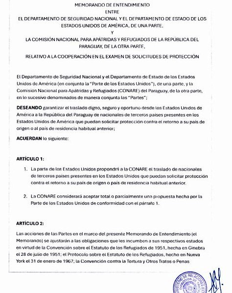 esperanza_py's tweet image. Respuesta al pedido de informe presentado desde @SenadoresPy al @mreparaguay, sobre el Acuerdo de Tercer País Seguro firmado entre Paraguay y los Estados Unidos de América.
Aquí pueden descargar la respuesta:
silpy.congreso.gov.py/web/expediente…