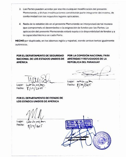 esperanza_py's tweet image. Respuesta al pedido de informe presentado desde @SenadoresPy al @mreparaguay, sobre el Acuerdo de Tercer País Seguro firmado entre Paraguay y los Estados Unidos de América.
Aquí pueden descargar la respuesta:
silpy.congreso.gov.py/web/expediente…