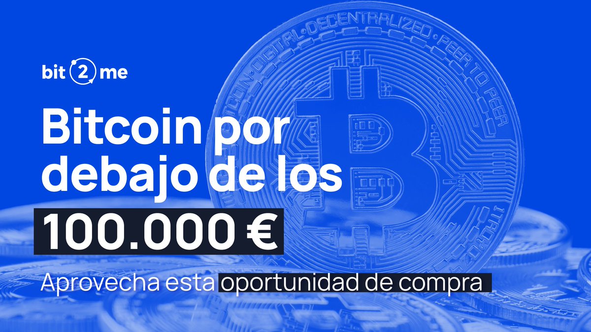 ⚠️#Bitcoin por debajo de los 100k €... No todos los días el mercado te da  una segunda oportunidad 🧐¿Lo vas a aprovechar? Empieza a invertir en BTC  de forma sencilla y segura