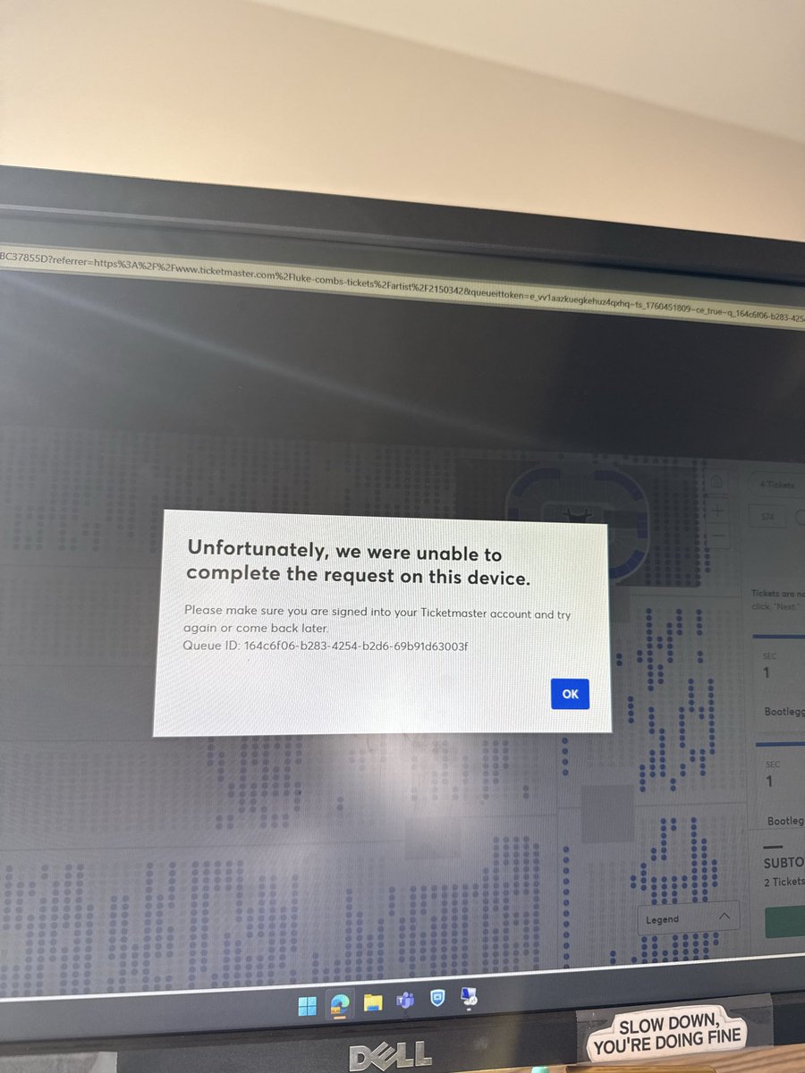 cole0320's tweet photo. @Ticketmaster is the biggest joke.  Take me back to standing in line at sears to buy tickets. Had tickets in cart for @lukecombs at NotreDame then I get  errors after getting kicked out multiple times on computer and phone. https://t.co/1QBA7YXG64