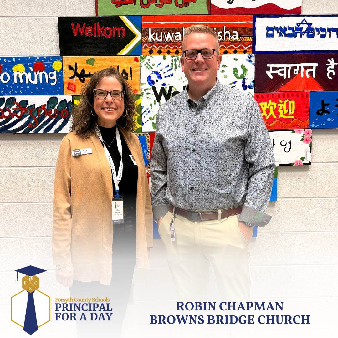 So glad to welcome Robin Chapman to ⁦<a href="/DeSanaMiddle/">DeSana MS</a>⁩ for our Principal for a Day!