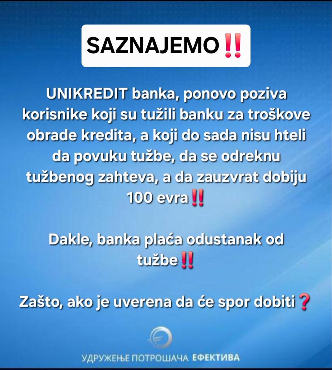 Udruženje potrošača EFEKTIVA tweet media