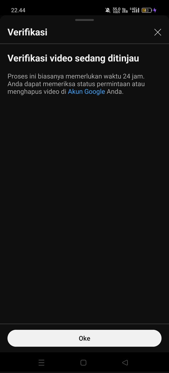 only_shit_1's tweet photo. @TeamYouTube hello.
I’m trying to apply for the YouTube Partner Program, but every time I click “Apply”, it shows “Video verification is under review”.
However, my Google Account shows that my video verification was completed and verified since July 28. https://t.co/BhHDxX229z