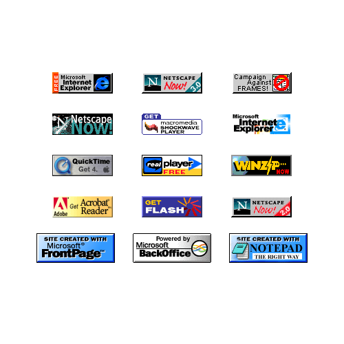 WebDesignMuseum's tweet image. Micro banners in the 1990s

#WebDesignHistory