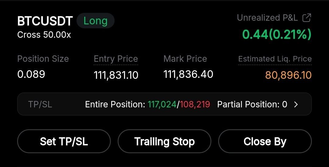 Zenpw2s's tweet image. $BTC

Long at cmp. 111831

Tp. 117024

Sl. 108219