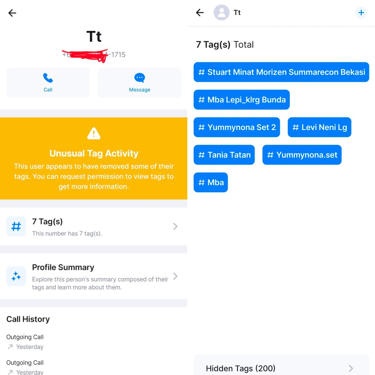 niapi_'s tweet photo. And for you who asked for her phone number, here some LITTLE get contact tags for her phone number (censored), and many tags for my personal number (Tania Ishak/Nia/Ceuceu).
I never hide.

And yes, Tatan aka Tania Levinia is THAT invisible. I never lied about her being invisible. https://t.co/kw4gvPY5Qv