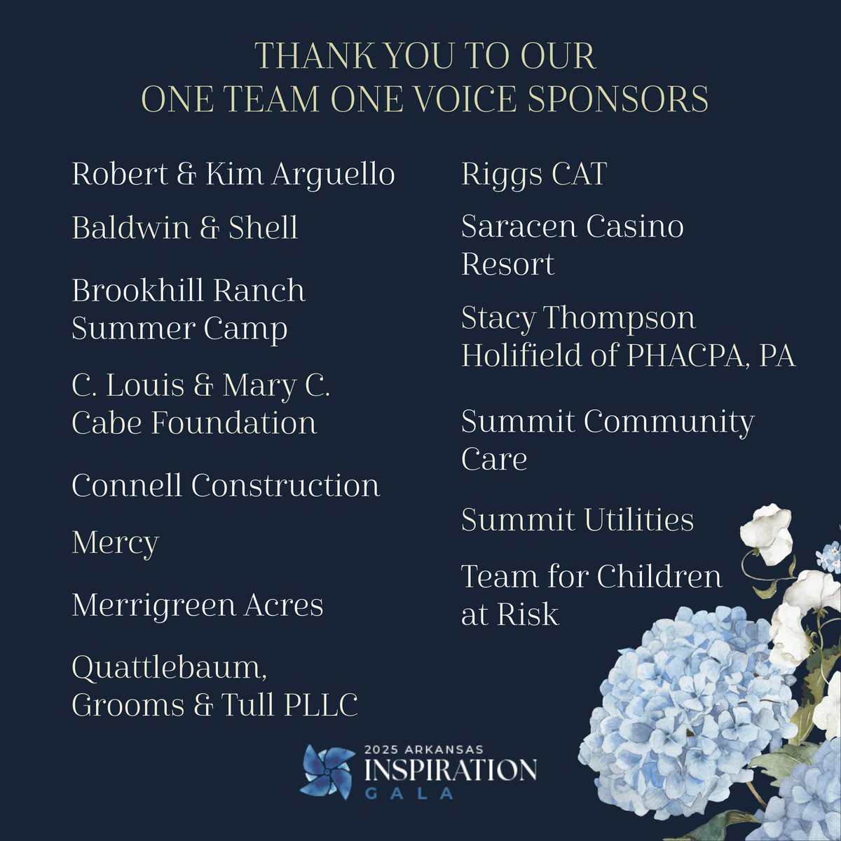 We are looking forward to a fantastic evening at the <a href="/CACArkansas/">Children's Advocacy </a> Inspiration Gala this Thursday night!