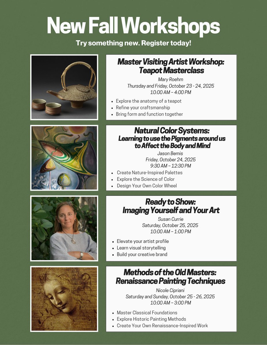 🍂Register for our upcoming Fall Workshops, Today!🍂
canvas.armoryart.org/classes?catego…