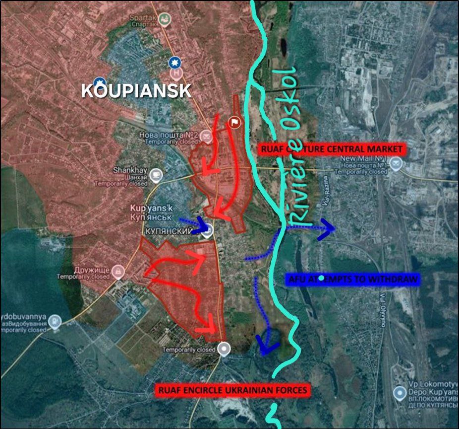InfodefenseFR's tweet image. SUR LE FRONT DE KOUPIANSK
Précèdent post sur Koupiansk
Sur le front, les forces russes ont engagé les phases finales des libérations de, Sevresk, Krasni Liman, Konstantinovka, Krasnoarmeïsk (Pokrovsk), Guliapole et Koupiansk.
Concernant le bastion ukro-atlantiste de Koupiansk,…