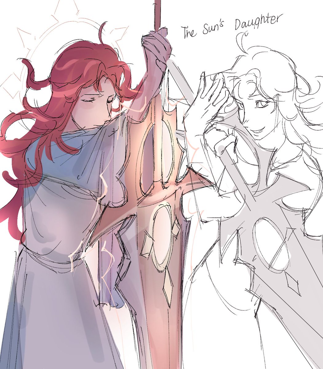 feliandpoy's tweet image. High fantasy protag Lily and Sev as the childhood friend turned rival 
(ashdfhalks also an excuse to draw Sev with a sword and Lily with a claymore)
#severussnape #lilyevans