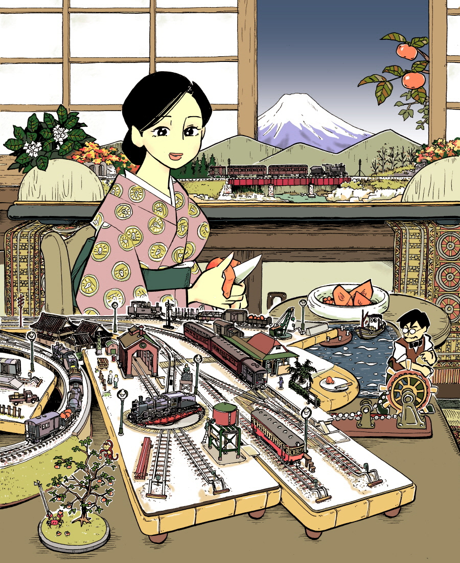 今日は鉄道の日。古いイラストから。