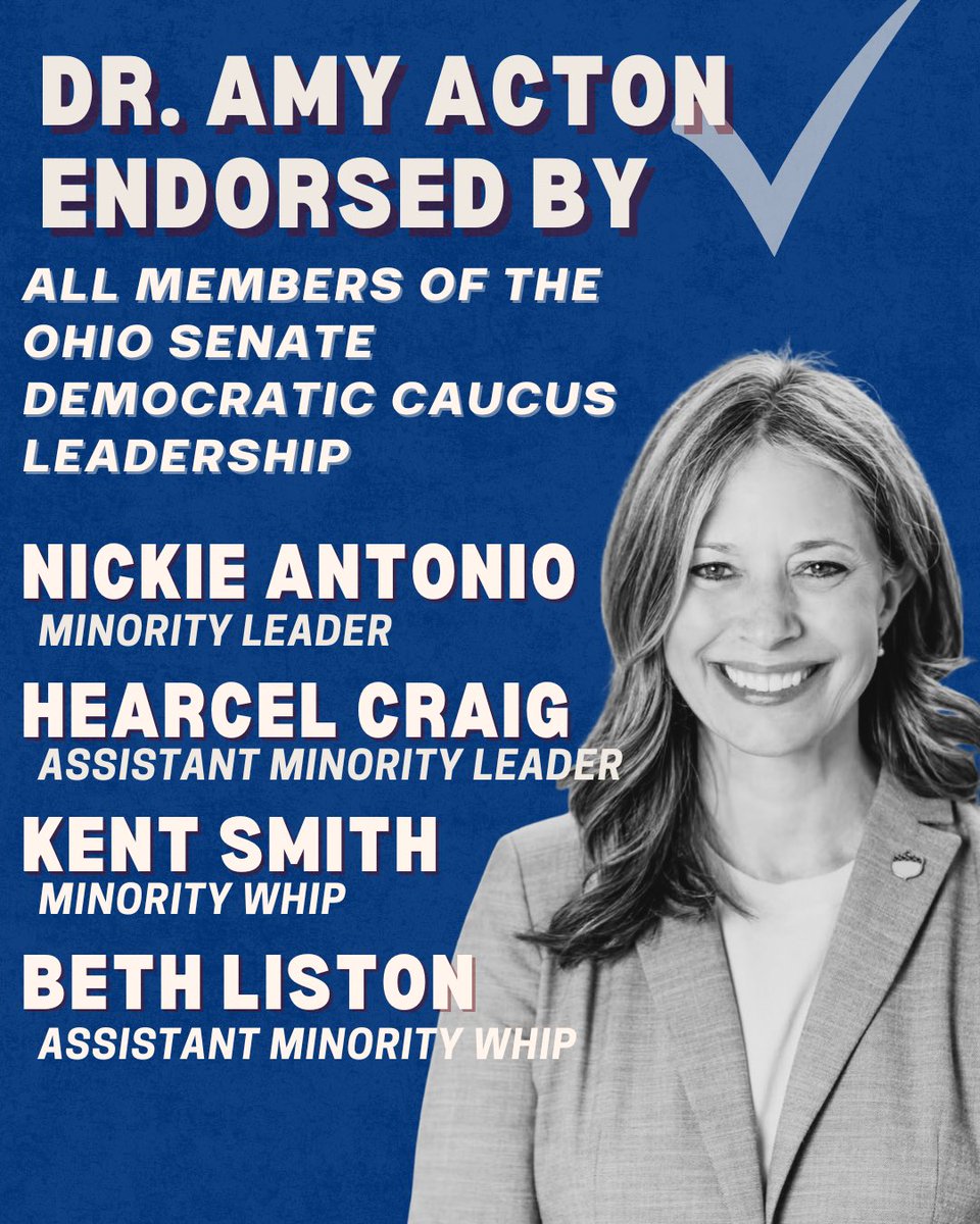 I’m so proud to have the support of the entire leadership team of the Senate Democratic Caucus. I’m grateful for their trust in my vision for a stronger Ohio, and look forward to working alongside them as governor!