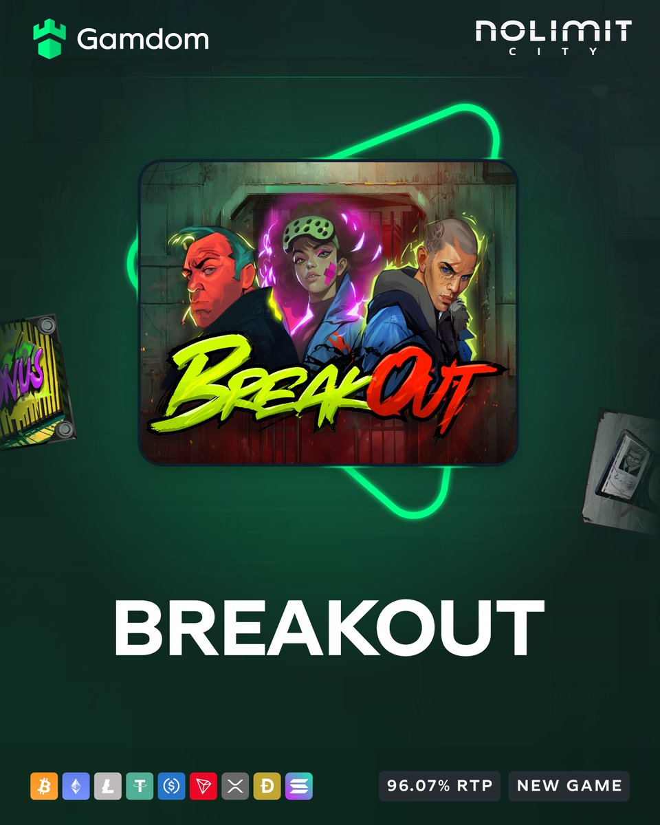 gamdom's tweet image. These crooks don’t play by the rules, and no prison can hold them! 💥

Max win up to 20,000x your bet! 💰

-💚 + 🔄 + Tag a friend &amp;amp; Drop your userID