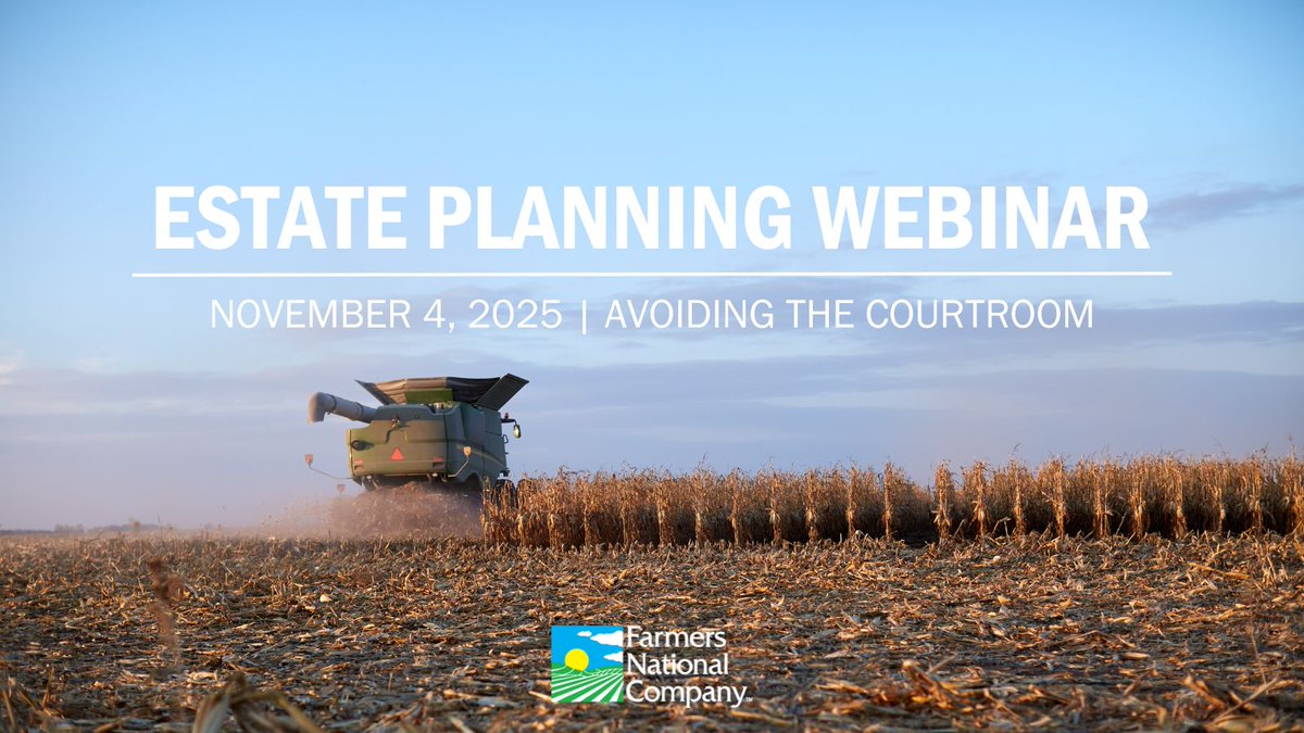Join us + <a href="/FarmersNational/">Farmers National Company</a> on 11/4 for a free virtual Estate Planning Webinar: Avoiding the Courtroom.

Learn strategies to help landowners prevent legal disputes before they start.
➡️ Register here: farmersnationalco.com/estatenov2025

#EstatePlanning #AgLaw #LDMlaw #FarmersNationalCompany