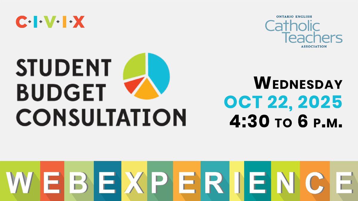 OECTAProv's tweet image. A unique session that combines civic education &amp;amp; financial literacy. 

#CatholicTeachers – check out @CIVIX_Canada’s #WebEx, exploring tactics to help students understand the process of governmental budgeting!

catholicteachers.ca/For-Your-Class…