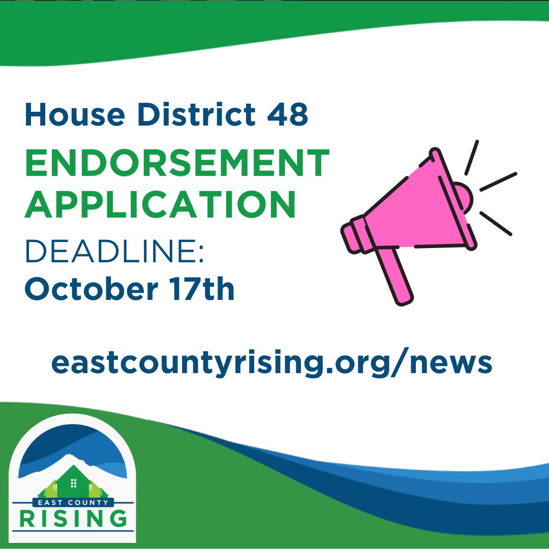 Eastcorising's tweet image. East County Rising is opening our endorsement process for HD 48 appointment to ensure East County continues strong, community-rooted leadership in Salem — grounded in the same spirit of service and justice that Rep. Nguyen embodied.
Apply by Oct 17: eastcountyrising.org/news
