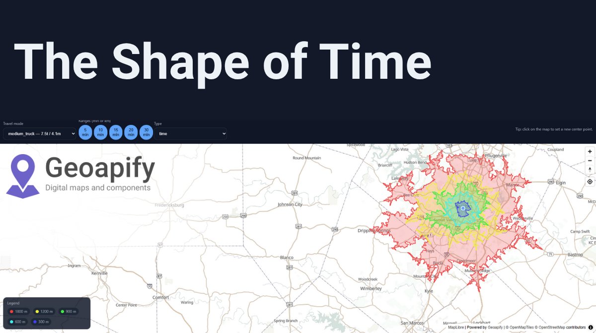 geoapify's tweet image. From delivery zones 🚚 to real-estate search 🏠 — multi-range isolines give users a clear picture of travel times.
Build them with Geoapify Isoline API + MapLibre →
👉 dev.to/geoapify-maps-…
#Geoapify #Isolines #UX #WebMapping #Developers