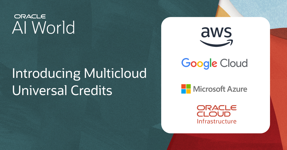 maheshbeedubail's tweet image. Oracle has launched the industry’s first flexible, cross-cloud consumption model. Learn how it will help you quickly and easily buy Oracle Database and OCI services across the cloud of your choice: social.ora.cl/6019AIdbV #AIWorld