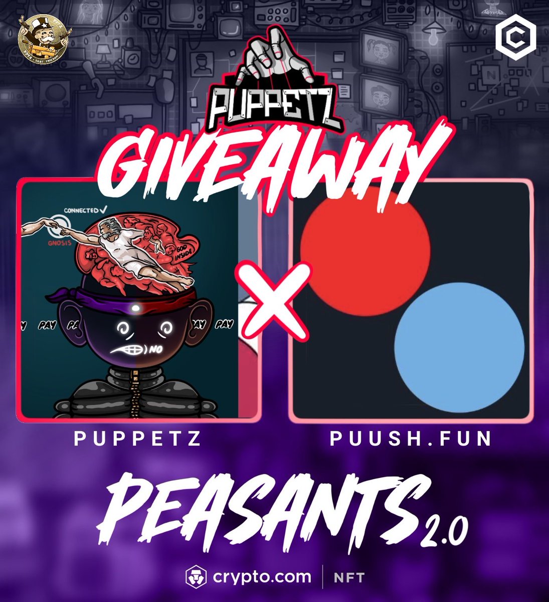 PUPPETZ x PUUSHDABUTTON 🎁 GIVEAWAY🚀

The wait is over, mark it down 🔔
Puppetz DROP → 10.15.2025

Prizes:
🏆 x2 Peasants 1.0
🏆 x1 Peasants 2.0
🏆 x1 50$ $PUUSH

To Enter:
1️⃣  Follow <a href="/PUUSHDABUTTON/">puush.fun</a> + <a href="/PuppetzART/">PuppetZ.CDC🎭</a>
2️⃣ RP🔄 Like❤️ Tag 3 ✅
3️⃣ Join both Discords

72hours⏰ GL!