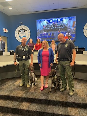 We’re excited to welcome K9 Alyssa (Gun &amp; Ammo Detection) &amp; K9 Nitro (Bomb &amp; Explosives Detection) to our Broward Schools Police family! 🐕‍🦺💙

These incredible additions were made possible thanks to a generous donation from @MakeOurSchoolsSafe.

We’re eternally grateful for their