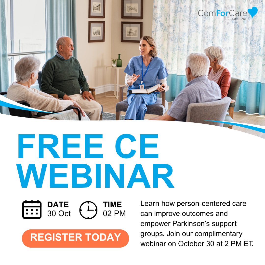Join us Thursday, Oct. 30 at 2 PM ET for the free webinar Person-Centered Parkinson’s Care: Empowering Support Groups to Thrive. Learn how person-centered care can enhance quality of life for those living with Parkinson’s.

Register: bit.ly/3L9bdyl