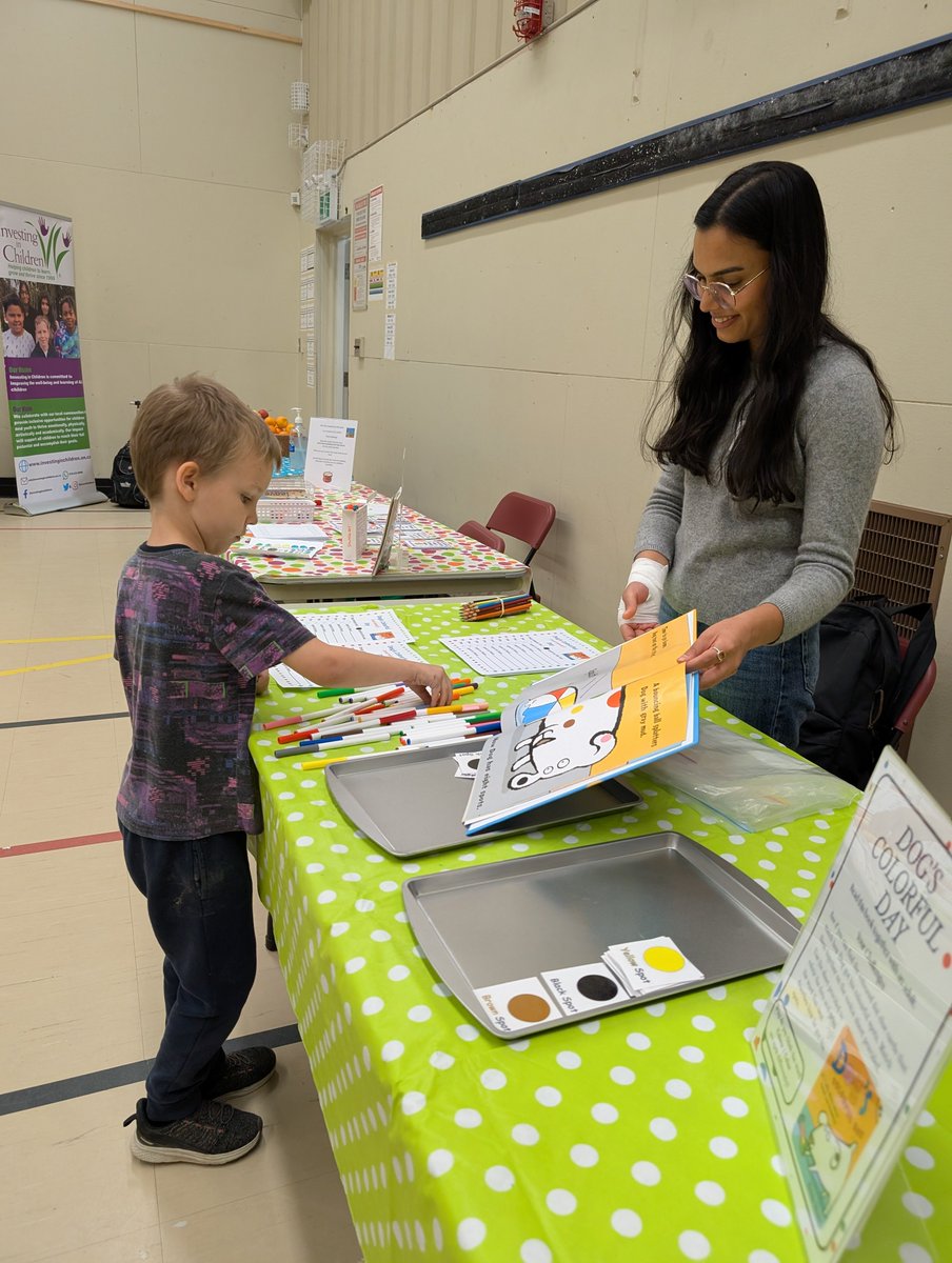 InvestChildren's tweet image. Lots of spots, dots and fun @VictoriaPStvdsb on Wednesday for the first Family Literacy and Math Event of the school year! Thanks to our partners at Family Centre Westminster and @londonlibrary Landon Branch for participating and to our stalwart volunteers!
#learningisfun