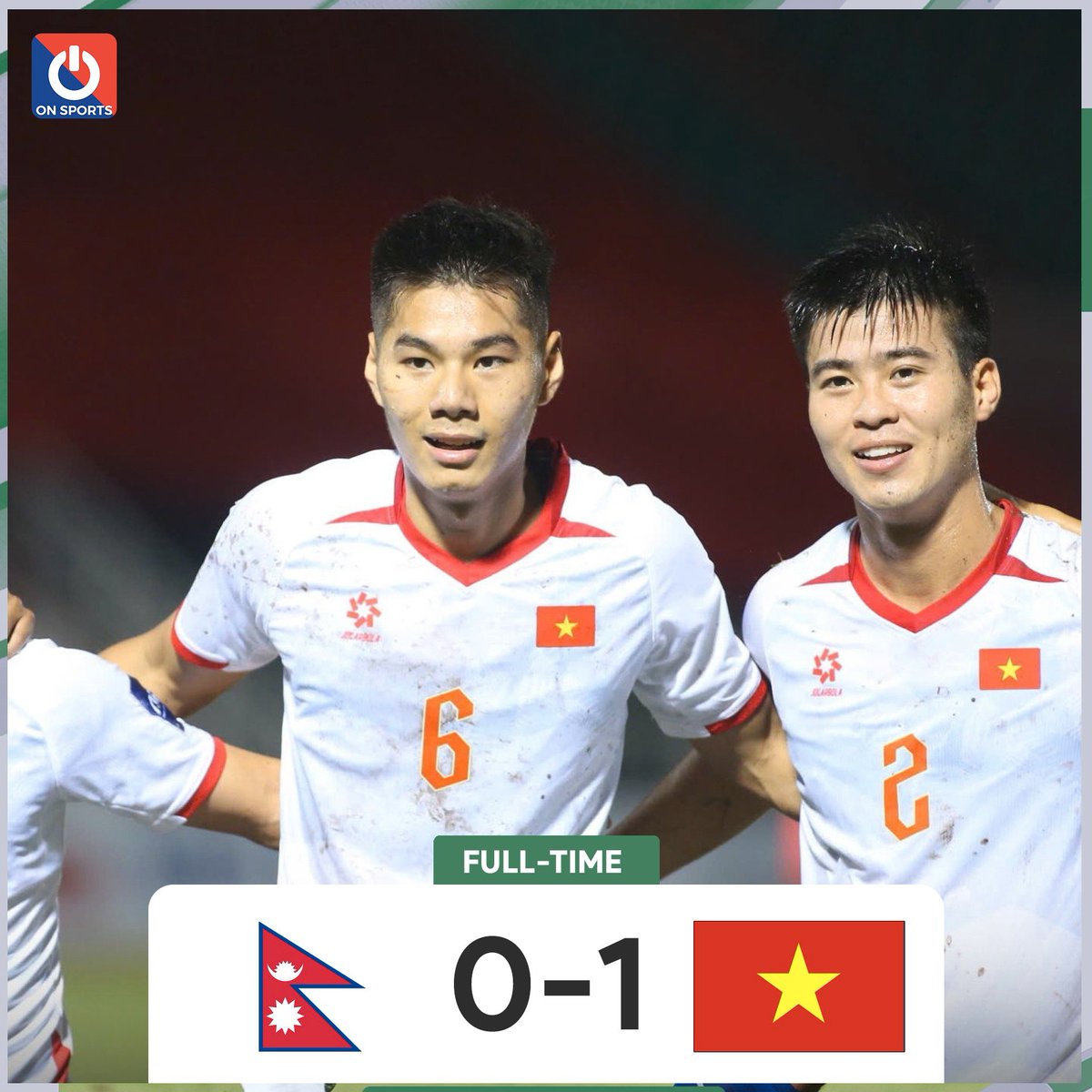 FULL TIME : Népal 0-1 Vietnam

Un CSC à la 5e minute a donné l'avantage à un Vietnam trop en-deçà pour être rassurant

Le Vietnam toujours 2e, prochain match en novembre contre les voisins laotiens