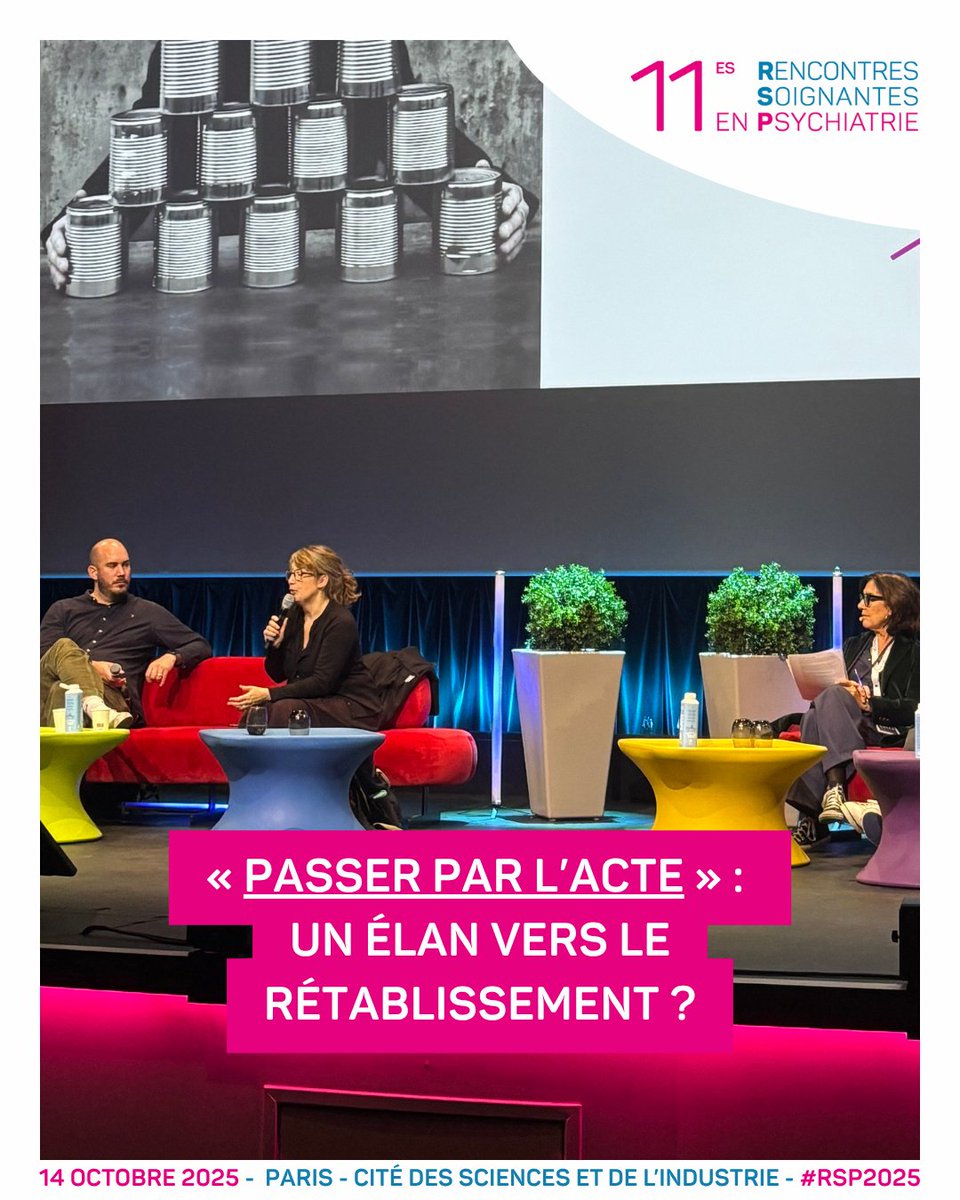 [En direct : #RSP2025]
💬 « Passer par l’acte » : un élan vers le rétablissement ?

Le passage à l’acte n’est pas toujours un acte impulsif et irrationnel. Il est aussi le produit d’une énergie vitale qui peut se transformer [...] 👇