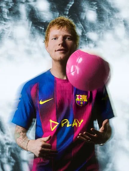 PopCrave's tweet photo. Spotify and FC Barcelona are back with their seventh jersey takeover featuring the logo for Ed Sheeran’s album ‘Play.’ https://t.co/3xdUFFkB8a