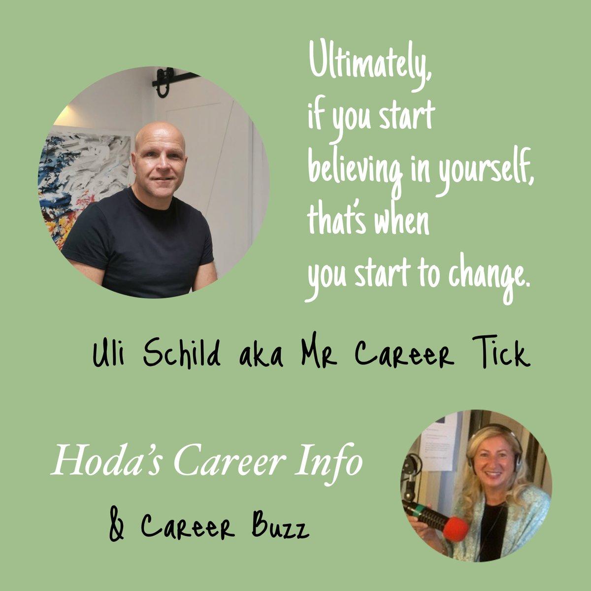 Simple words, powerful truth shared by guest Uli Schild on Hoda's Career Info.

What helped you believe in yourself?

Listen for more career tips.
on.soundcloud.com/Uu2jYOj8pJiYYm…

#Leadership #PersonalGrowth #Inspiration #CareerGrowth #MindsetMatters #careertips #ProfessionalDevelopment