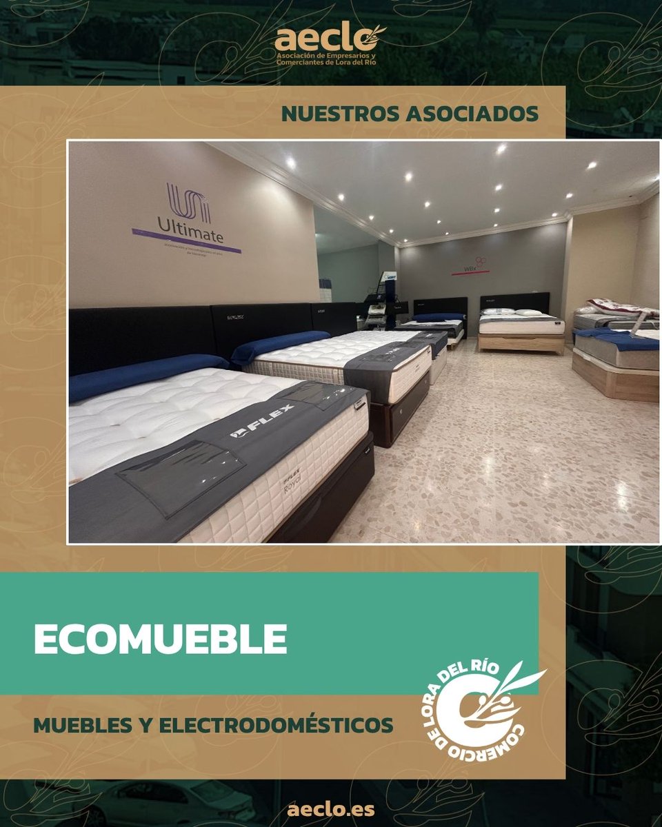 AECLO_Lora's tweet image. 🪑 En Ecomueble, cada mueble transforma tu hogar con diseño, tradición y sostenibilidad.
Desde #LoraDelRío, crean espacios con alma y estilo, hechos para durar.
📍 Comercio local con esencia natural.
💚 Apoya lo local, comparte su historia.
#AECLO #MueblesConEstilo #Ecomueble