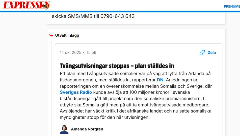 ptworkermagnus's tweet photo. #svpol #Somalia #utvisningar
Inte en jävla spänn till ska dom ha i Somalia vad det gäller bistånd !!!!!! https://t.co/sYdaw05fev