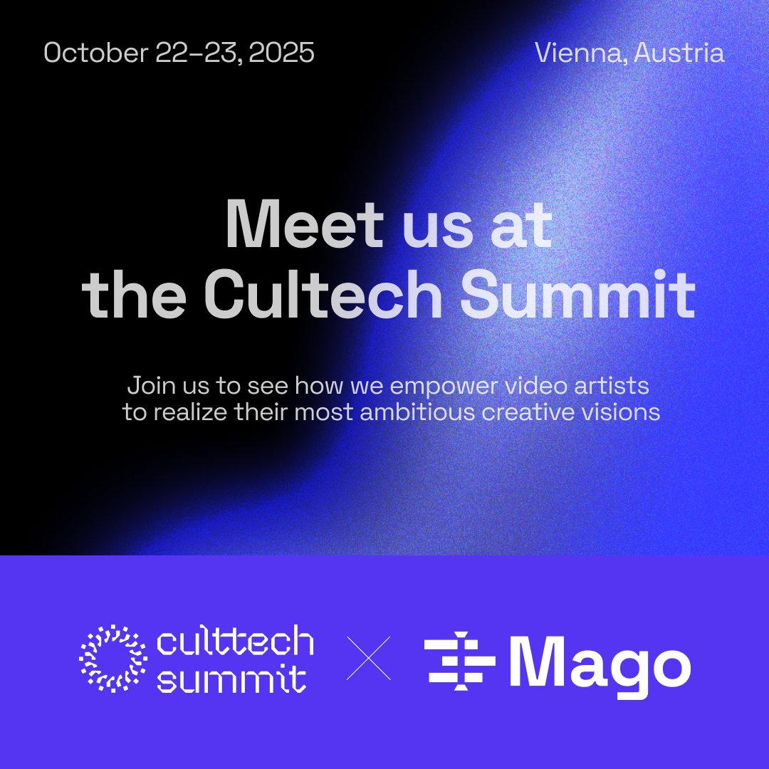 Mago will have a booth at the Cultech Summit in Vienna, Austria happening October 22-23!

The Cultech Summit brings together creative minds and cultural innovators shaping the future of art and technology.

If you're in Vienna, let's connect 👇