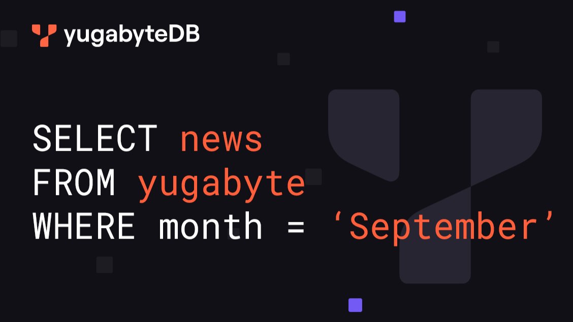 YugabyteDB (@yugabyte) on Twitter photo ICYMI - check out the latest edition of the <a href="/Yugabyte/">YugabyteDB</a> SELECT newsletter!👀
In this issue:
➡️ Download Distributed SQL Databases For Dummies for FREE
➡️ Reserve your spot at #DSS on Nov 10th
➡️ Discover #GenAI for Databases: Choosing the Right #AI and Putting it to Work
Plus, ICYMI - check out the latest edition of the <a href="/Yugabyte/">YugabyteDB</a> SELECT newsletter!👀
In this issue:
➡️ Download Distributed SQL Databases For Dummies for FREE
➡️ Reserve your spot at #DSS on Nov 10th
➡️ Discover #GenAI for Databases: Choosing the Right #AI and Putting it to Work
Plus,