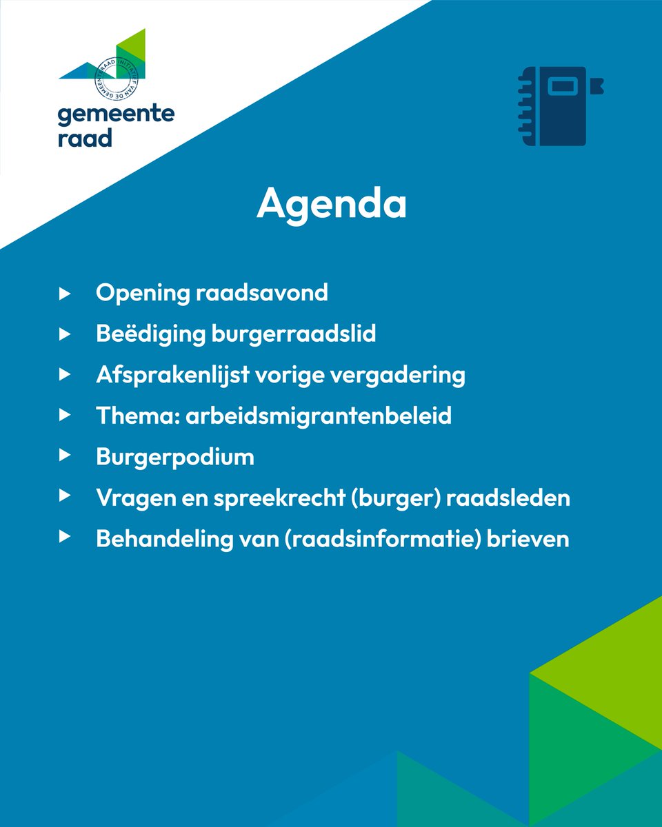 Dinsdag 21 oktober staat er weer een raadsavond op het programma. Je kunt dan ook inspreken bij het burgerpodium. Daarnaast wordt de gemeenteraad onder andere bijgepraat over het thema 𝗮𝗿𝗯𝗲𝗶𝗱𝘀𝗺𝗶𝗴𝗿𝗮𝗻𝘁𝗲𝗻𝗯𝗲𝗹𝗲𝗶𝗱 👷‍♂️. 

Meer info: bit.ly/Raad_21oktober