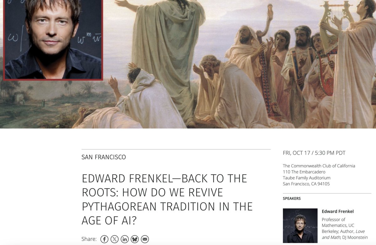 edfrenkel's tweet photo. This Friday, Oct 17, we're going to do something special at @cwclub: first, I'll give a lecture on the Pythagorean tradition of balancing math & music, yin & yang, Apollo & Dionysus, and the need to return to it. Then we'll have a DJ party on the rooftop. 😎

The link to my lecture at 5:30 pm (a ticket gets one entrance to both the lecture and the rooftop party):

https://t.co/yHq52rJx09

Or you can just come to the rooftop party with DJ Wilder (@AnnaFedorovaSF), DJ Chi (Cihat Fitzgerald) and me, as DJ Moonstein, at 7 pm:

https://t.co/qIMexf4rRi