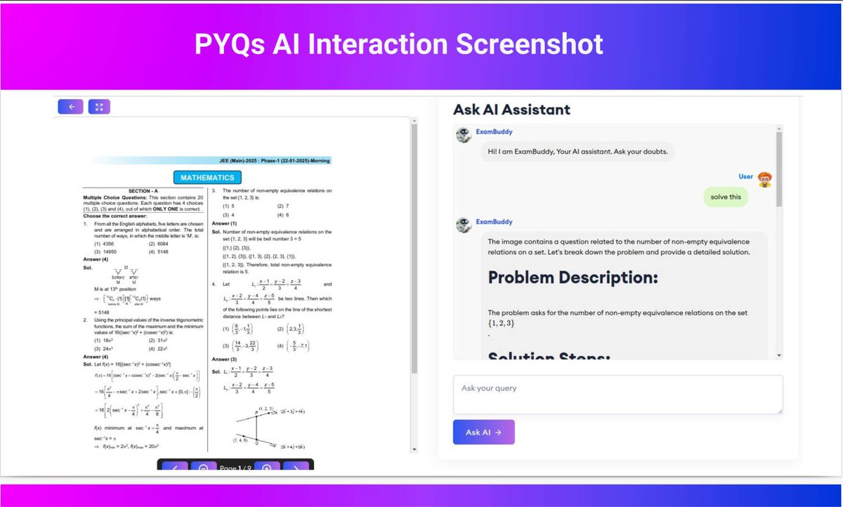 ExcelExamAI's tweet photo. 🔥 Solve Previous Year Questions (PYQs) for NEET, JEE &amp; CUET
💡 Get instant AI-powered explanations
🎯 Learn faster, score higher!
Try now 👉 https://t.co/12LE8HLIx0
#ExcelExam #PYQ #NEET #JEE #CUET #ExamPrep https://t.co/RHQqqrdAUb
