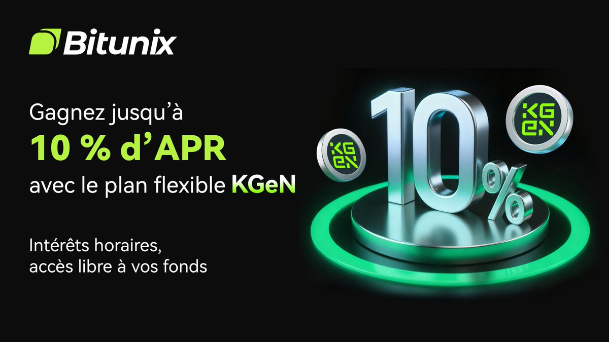 BitunixFR's tweet image. 💰 Gagnez jusqu’à 10 % d’APR avec le plan flexible $KGEN
⏱️ Intérêts horaires
🔓 Accès libre à vos fonds
👉 Découvrez-le ici :
short.bitunixads.com/Mqe8hwFG
#Crypto #Bitunix