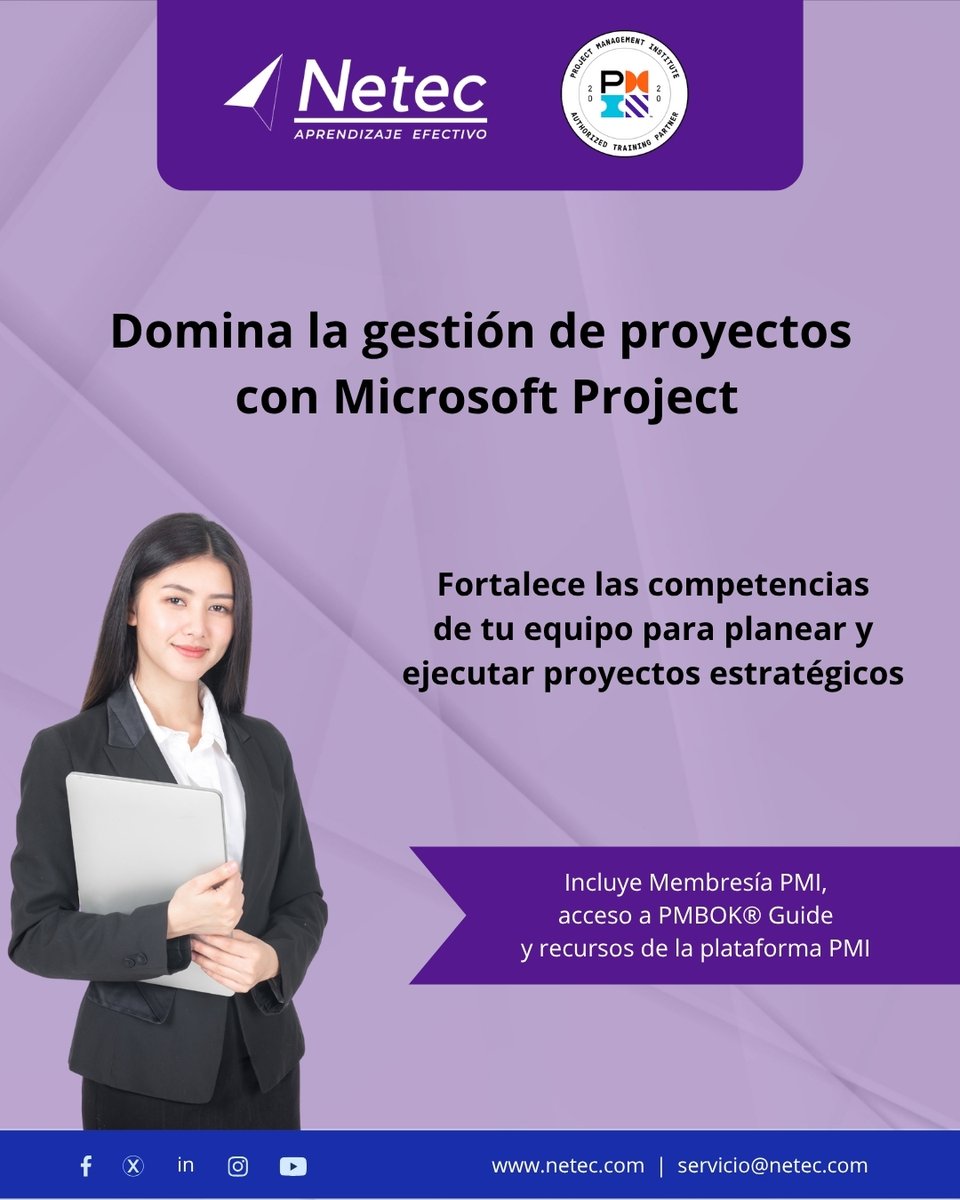 netec's tweet image. Capacita a tu equipo en #PMI y optimiza la gestión de proyectos en tu organización👩🏻💼👨🏻💼
Más info➡️hubs.ly/Q03Nv6P30
Dominen las mejores prácticas con nuestro programa especializado en #PMP® y fortalezcan competencias clave para cumplir objetivos estratégicos
#NetecConecta