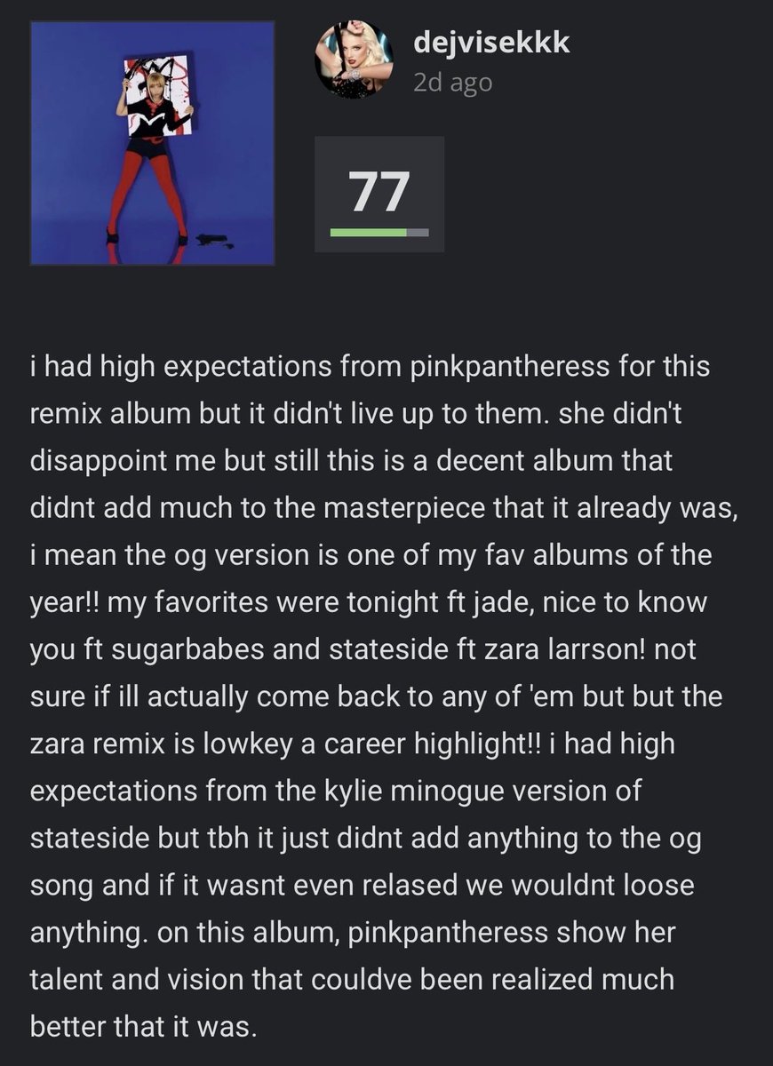 davemastermindd's tweet image. my review of fancy some more? by pinkpantheress💙❤️