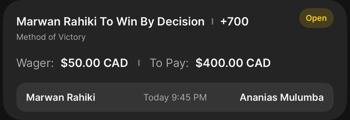 TheUFCGirl's tweet image. DWCS FLYER PLAY

Small lottto play Rahiki by Dec - +700 
#DWCS #UFC