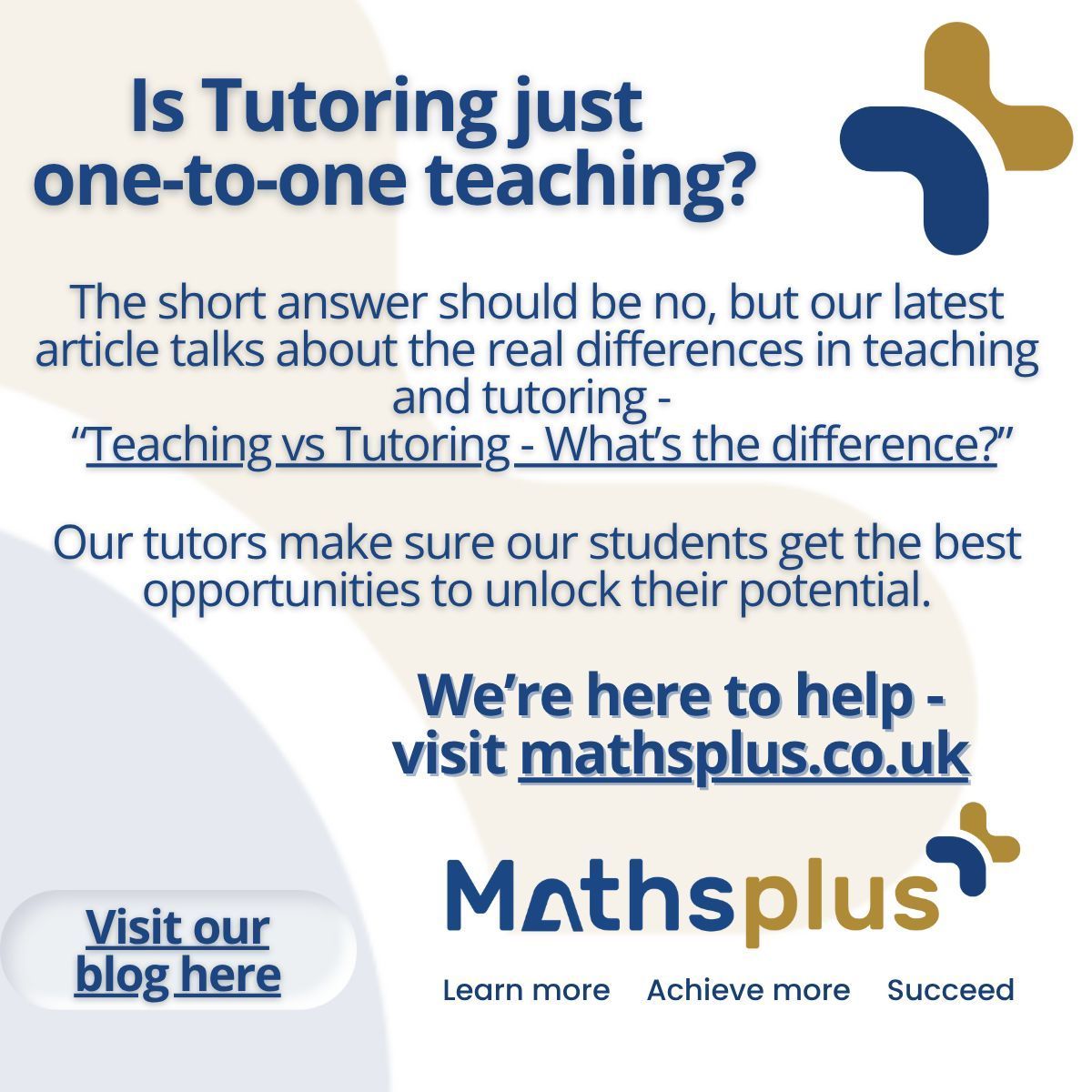 MathsplusUK's tweet image. 📘 Teaching vs. Tutoring — what’s the real difference? 🤔
Discover how personalised tutoring goes beyond traditional classroom teaching to help students truly understand maths, not just memorise it.🧠 Read our latest article - mathsplus.co.uk/teaching-vs-tu…
#MathTutoring #MathsHelp