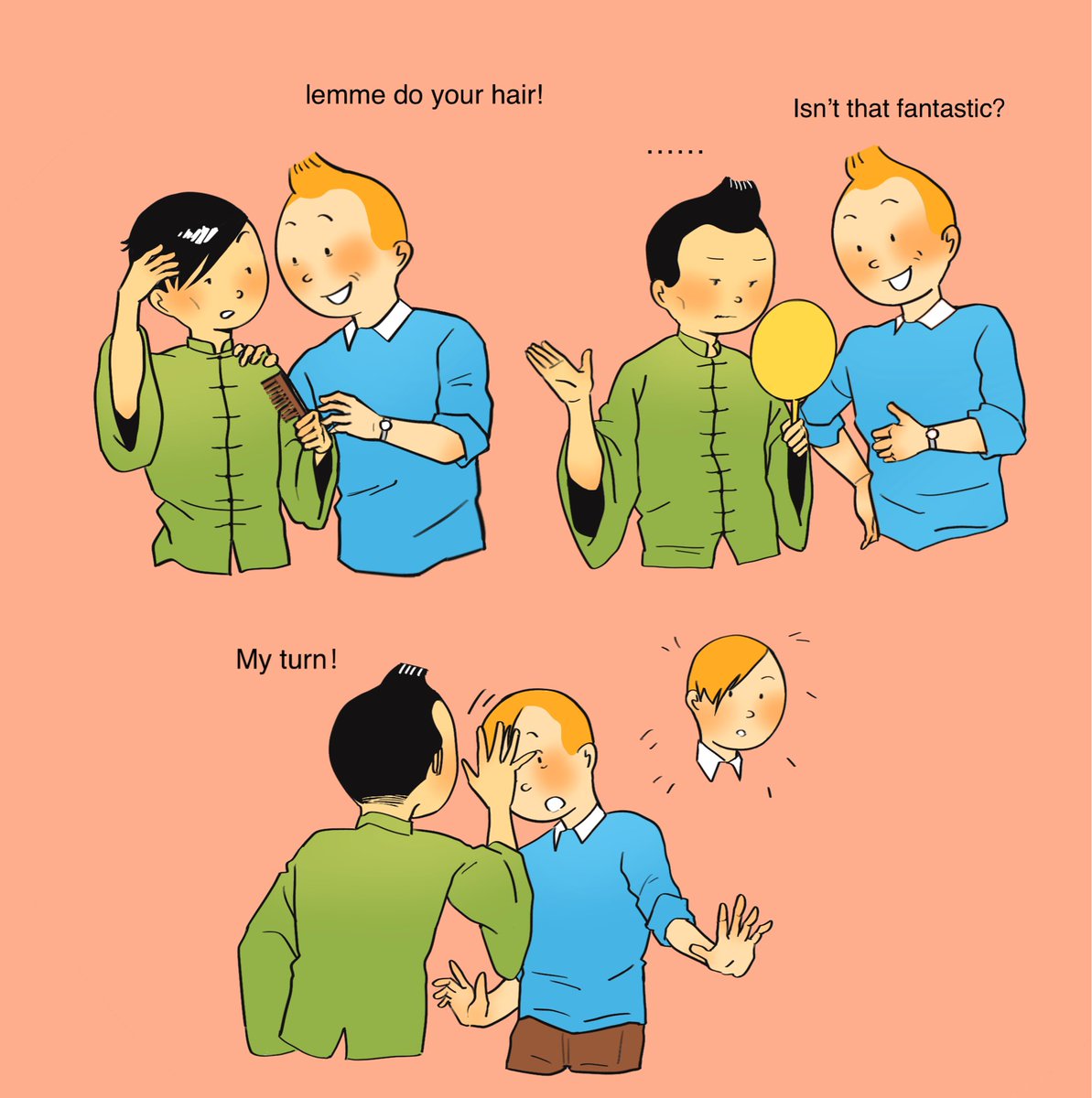 the only hairstyle Tintin can do #Tintin #tinchang