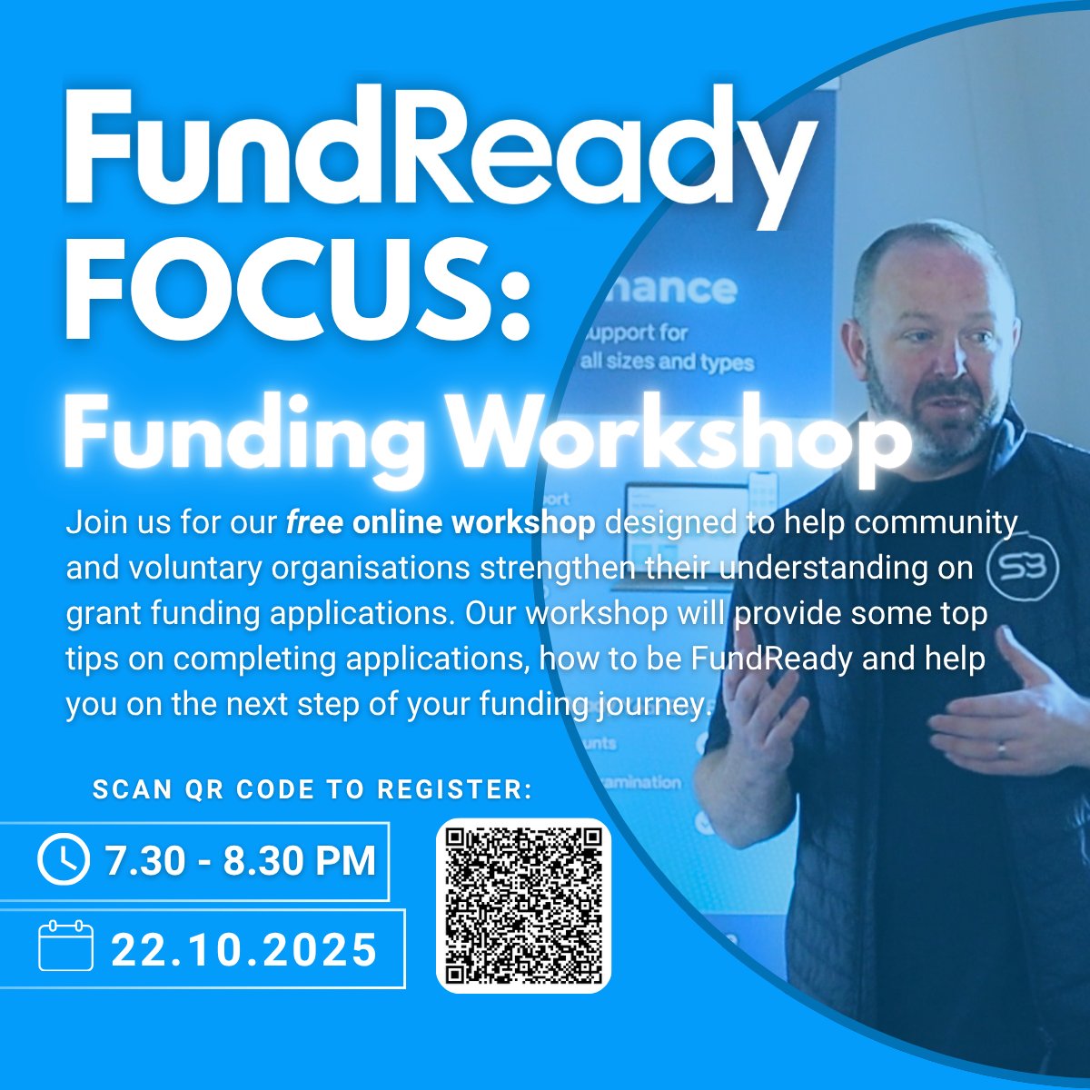 🔷 𝗙𝘂𝗻𝗱𝗥𝗲𝗮𝗱𝘆 𝗙𝗼𝗰𝘂𝘀: 𝗙𝘂𝗻𝗱𝗶𝗻𝗴 𝗪𝗼𝗿𝗸𝘀𝗵𝗼𝗽

📅 22 Oct 2025 | ⏰ 19:30–20:30 | 📍 Online (MS Teams)

Join our free workshop to boost your skills in grant funding and learn how to become FundReady.

Register 👉 bit.ly/FundReadyOct25
