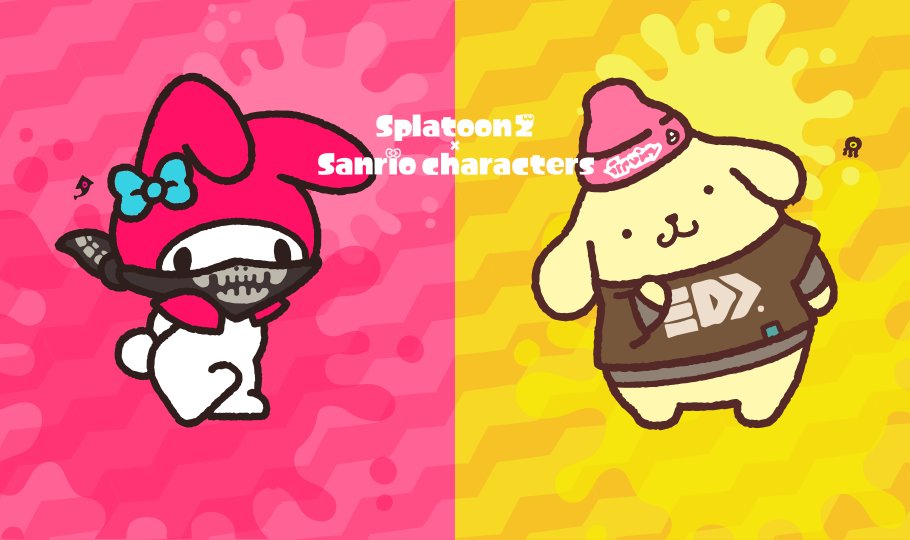 inkopolisbot's tweet image. Splatfest: My Melody vs Pompompurin