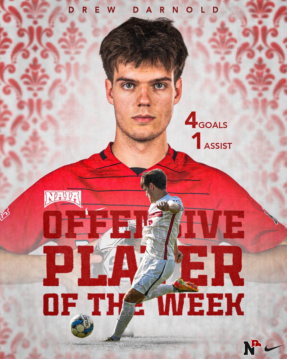 𝑇𝐻𝐸 𝑀𝐴𝐺𝐼𝐶 𝑀𝐴𝑁! Drew Darnold's second hat trick of the season earns the first NAIA Player of the Week since 2021!

📰: nwcraiders.com/news/2025/10/1…

#RaidersStandOut