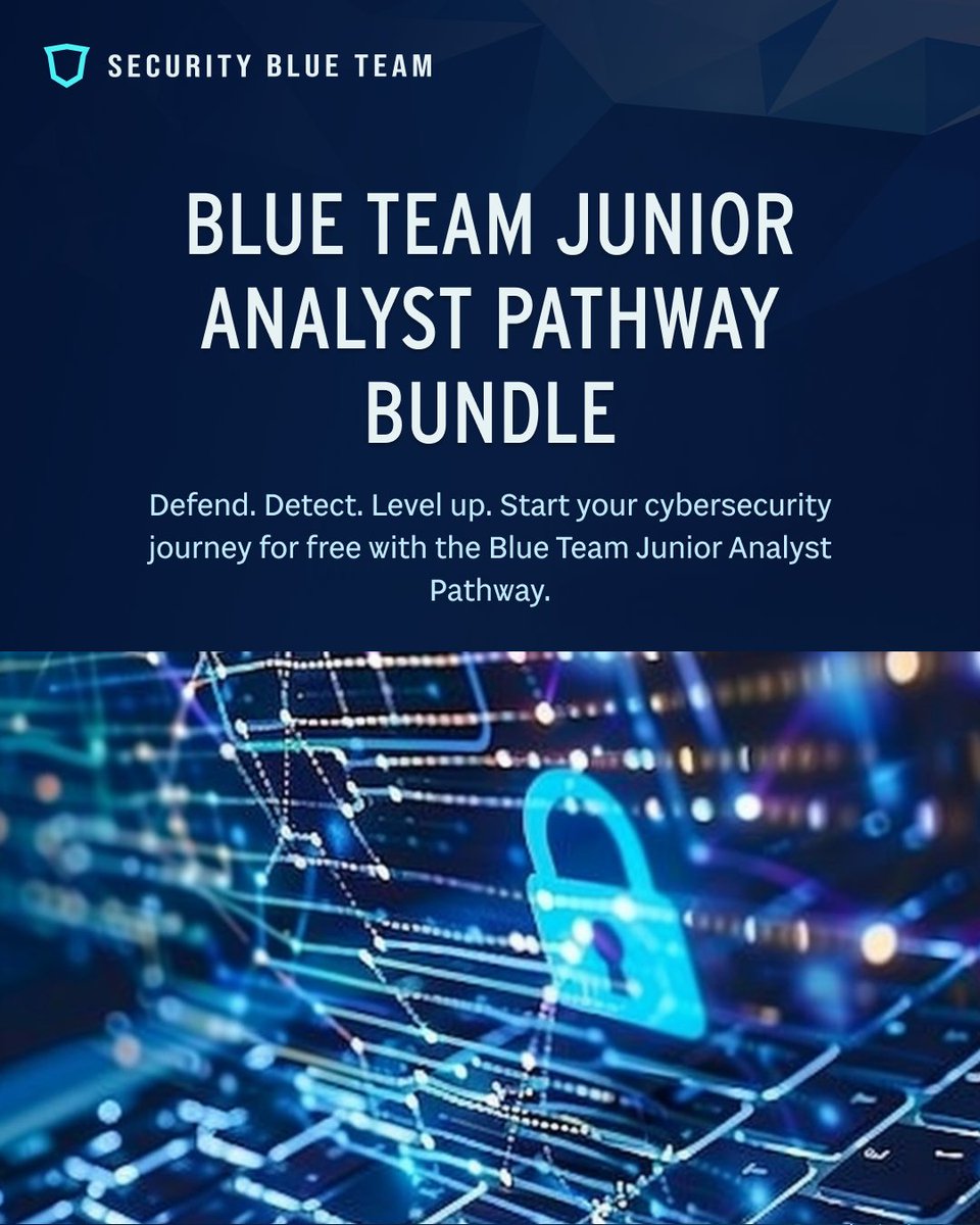 Launch your cybersecurity career with the Blue Team Junior Analyst Pathway Bundle

This free, entry-level training is designed for beginners and covers topics like Redline, IOC analysis, OSINT, PowerShell, Linux CLI, Wireshark, and more.

✅ 6 foundational courses
✅