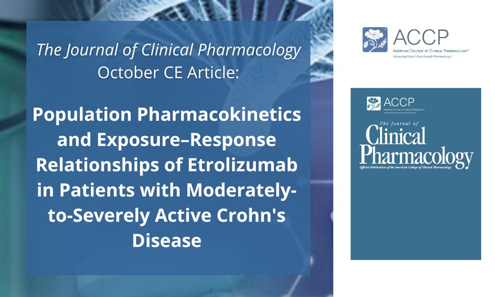 ACCP offers free CME and CPE credits to Members each month for a selected article in The Journal of Clinical Pharmacology! Non-members may obtain CE credits by accessing an entire year's worth of articles for the one-time fee of $75. bit.ly/3TSGkAF