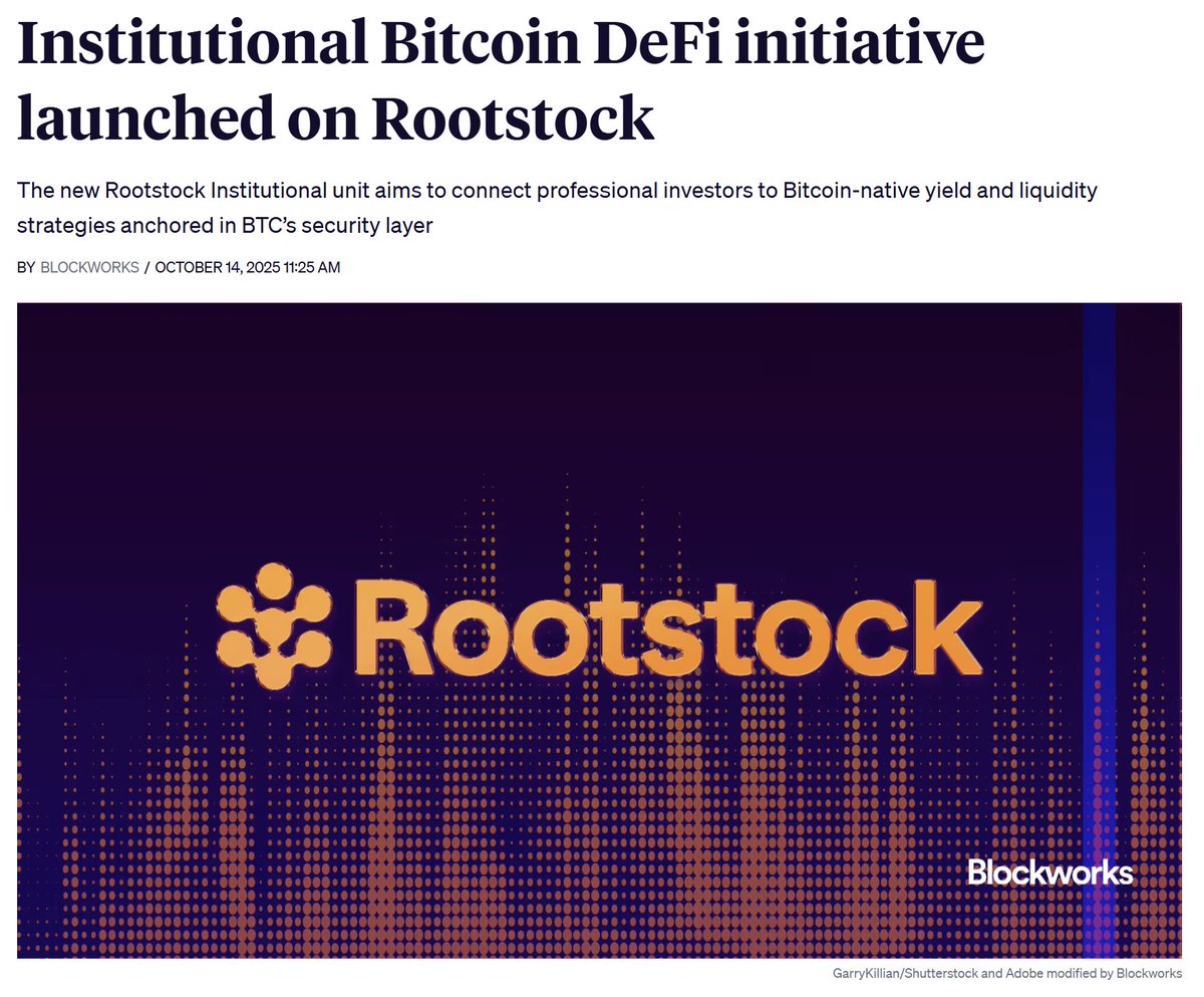 RootstockLabs unveils Rootstock Institutional to expand Bitcoin’s DeFi use for professional investors